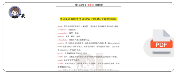 27考研英语真题考过20次以上的414个超高频词汇