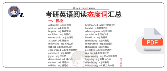 27考研阅读态度词