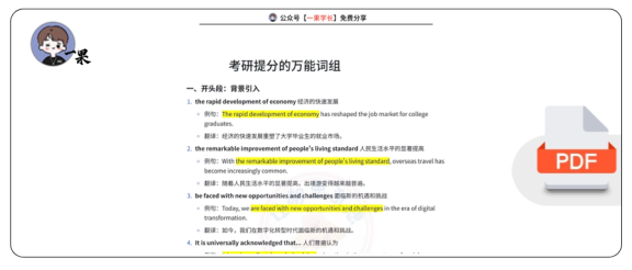 27考研提分高频词组
