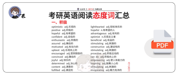 27考研阅读态度词