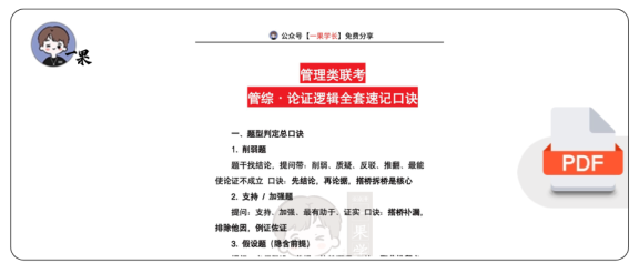 27考研管综论证逻辑速记口诀