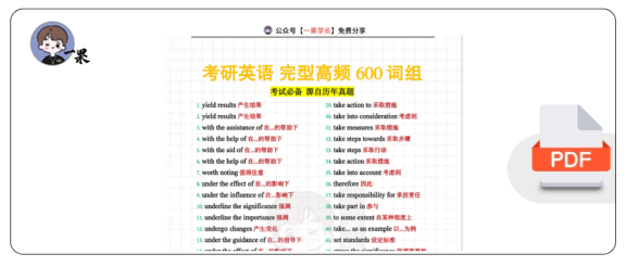27考研英语高频完型词组600组