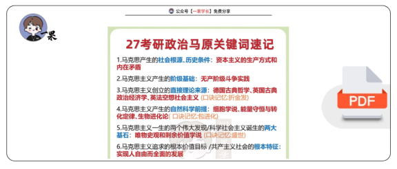 27考研政治马原关键词汇总