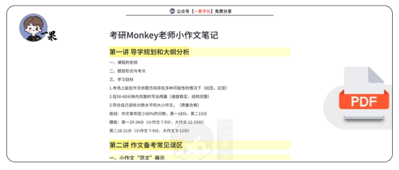 27考研Monkey老师小作文笔记